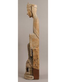 In the Scandinavian tradition, the Virgin looks a little different.  Virgin on Throne c. 1175-1200 Carved from a narrow bar of poplar, this figure was originally placed to be placed on an altar. The sculpture's elongated form and strong linear execution may be related to more similar works on the island of Gotland, where sculpture from the 1100s was heavily influenced by German art. And this is how the French artist saw it.  The Virgin and Child c. 1200. Metalwork combined with the use of enamel in the book and the engraving of the Virgin's crown and shoes, as well as the baby's hair, are characteristic of Limoges' work. Enamels of the type for which Limoges was famous are often found in Spain, and indeed this work belonged to a Spanish collector in the late nineteenth century. In Spain neither the political revolution nor the religious reformation provoked the mass destruction of church property that France experienced. But if we look north of France, we see a different tradition. The Blessed Virgin Mary with Child c. 1210-20 Crowned as the Queen of Heaven, Mary sits on an ornate throne and the infant Jesus holds a ball or apple and blesses. Mary also triumphantly tramples the dragon, a visual reference to the Book of Genesis (3:15), in which God declares the serpent: "I will put enmity between thee and the woman." The smooth drapery style is a hallmark of northern sculpture circa 1200. And German sculpture is several decades younger still. Blessed Virgin and Child c. 1280 This throne-sitting Virgin and Child, triumphing over two dragons, reflects an image from the Book of Psalms (91:13): "You will walk on the aspite and the basilisk, and you will trample with your feet the lion and the dragon." The lively facial expression and the emphasis on heavy forms of drapery are characteristic of the stone sculpture of the Regensburg Cathedral in Bavaria in the late thirteenth century. Recent preservation has revealed the best-preserved of several layers of paint from the Baroque period.
⠀
Translated with www.DeepL.com/Translator (free version)